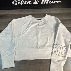 Nike Women's off white Cropped sweatshirt